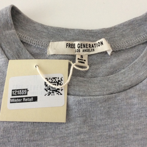 Free Generation Gray sweatshirt with white pearls spelling out the word "LOVE" - Picture 7 of 8